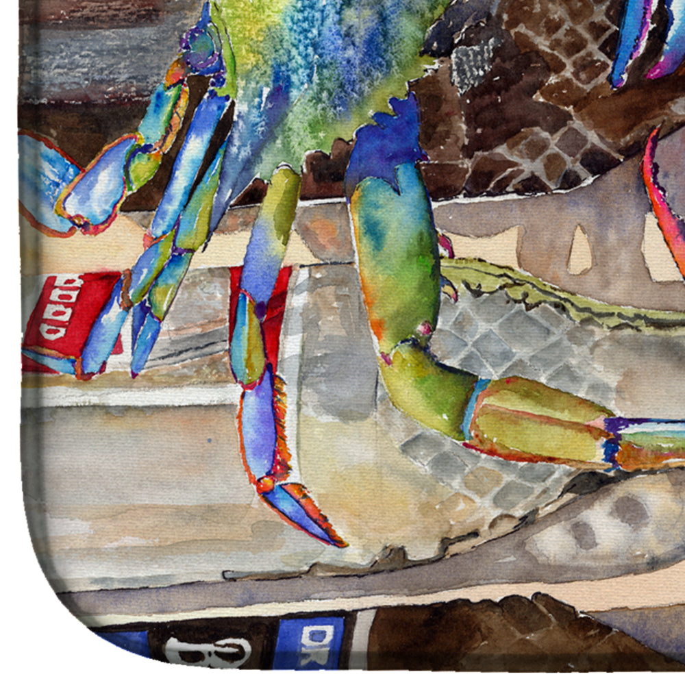 Blue Crabby Bottles of Barqs Rootbeer Dish Drying Mat Absorbent Dish Drying Mat Pad for Kitchen Counter Dish Drainer Mat for Countertop, 14 x 21", Multicolor