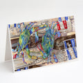 Blue Crabby Bottles of Barqs Rootbeer Greeting Cards Pack of 8 Blank Cards with Envelopes Whimsical A7 Size 5x7