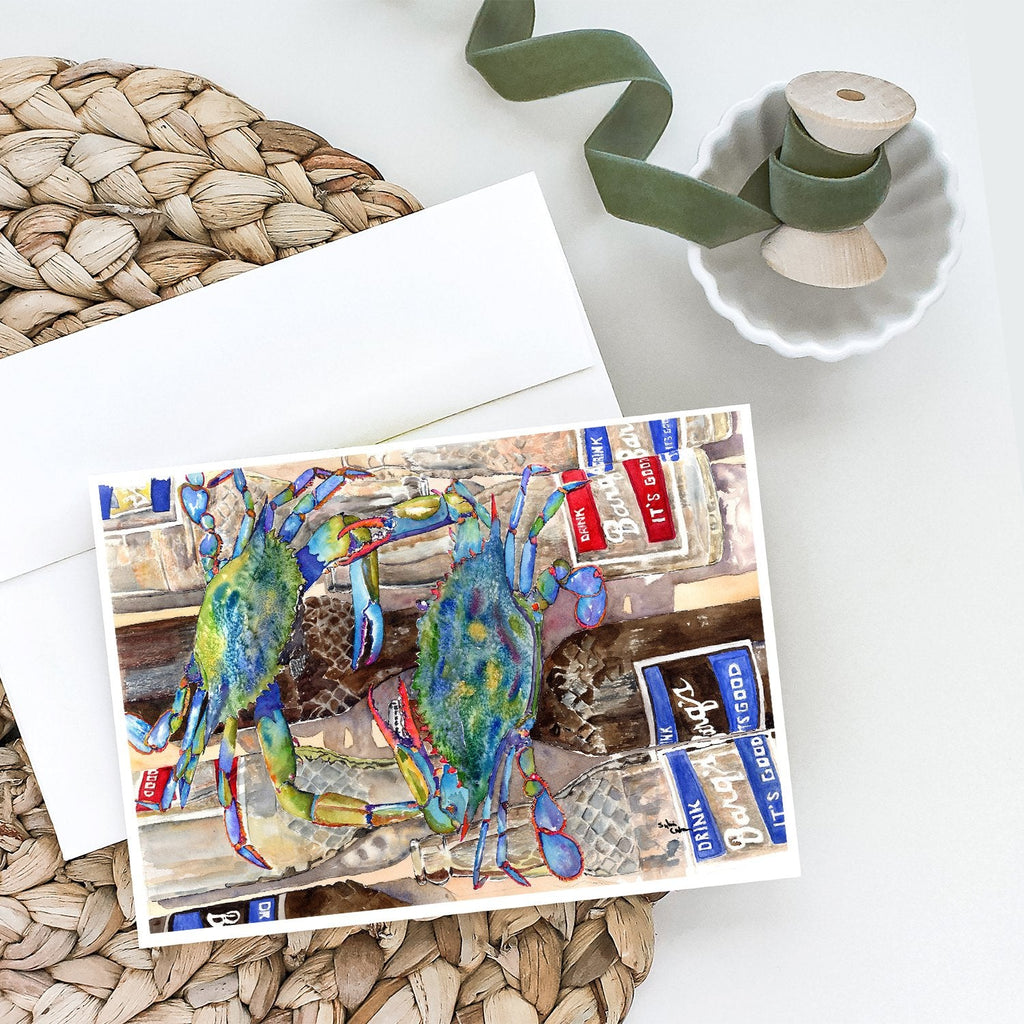 Blue Crabby Bottles of Barqs Rootbeer Greeting Cards Pack of 8 Blank Cards with Envelopes Whimsical A7 Size 5x7
