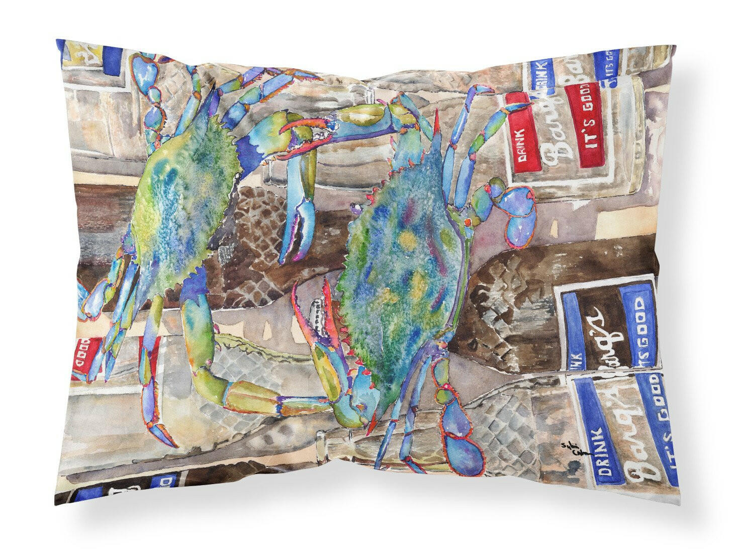 Blue Crabby Bottles of Barqs Rootbeer Standard Pillowcase Lightweight Super Soft Easy Care Decorative Artwork Pillowcase, Standard