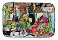 Wine Crab Shrimp and Oysters Dish Drying Mat Absorbent Dish Drying Mat Pad for Kitchen Counter Dish Drainer Mat for Countertop, 14 x 21", Multicolor