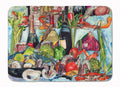 Wine Crab Shrimp and Oysters Memory Foam Kitchen Mat Machine Washable Anti-Fatigue Cushion Comfort Bath or Kitchen Rug