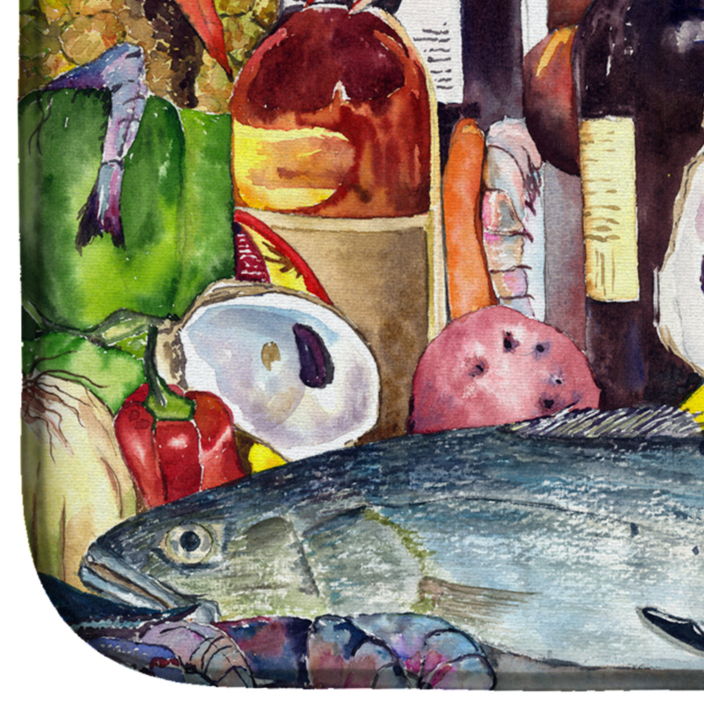 Wine and Speckled Trout Dish Drying Mat Absorbent Dish Drying Mat Pad for Kitchen Counter Dish Drainer Mat for Countertop, 14 x 21", Multicolor
