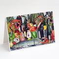 Wine and Speckled Trout Greeting Cards Pack of 8 Blank Cards with Envelopes Whimsical A7 Size 5x7