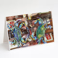 Blue Crabby New Orleans Beer Bottles Greeting Cards Pack of 8 Blank Cards with Envelopes Whimsical A7 Size 5x7