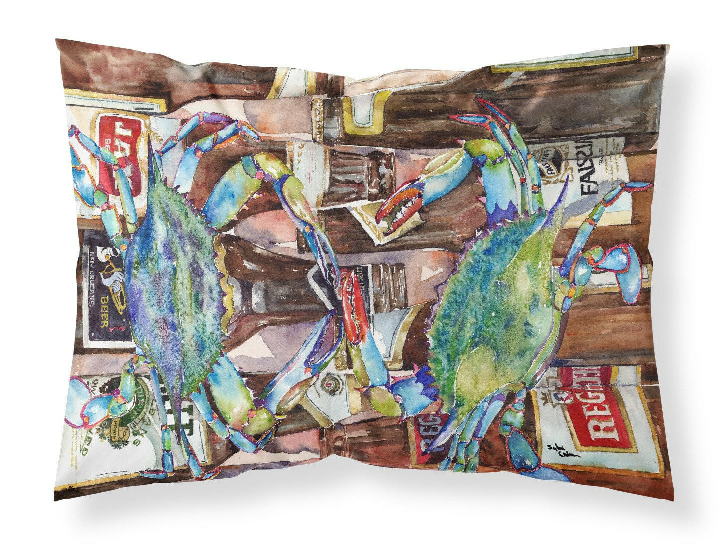 Blue Crabby New Orleans Beer Bottles Standard Pillowcase Lightweight Super Soft Easy Care Decorative Artwork Pillowcase, Standard