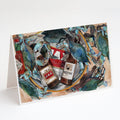 New Orleans Beers and Crabs Greeting Cards Pack of 8 Blank Cards with Envelopes Whimsical A7 Size 5x7
