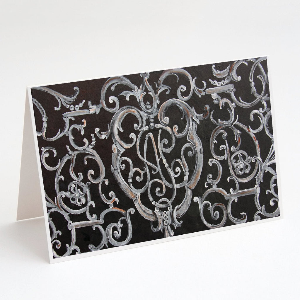 Ironwork Fence Greeting Cards Pack of 8 Blank Cards with Envelopes Whimsical A7 Size 5x7