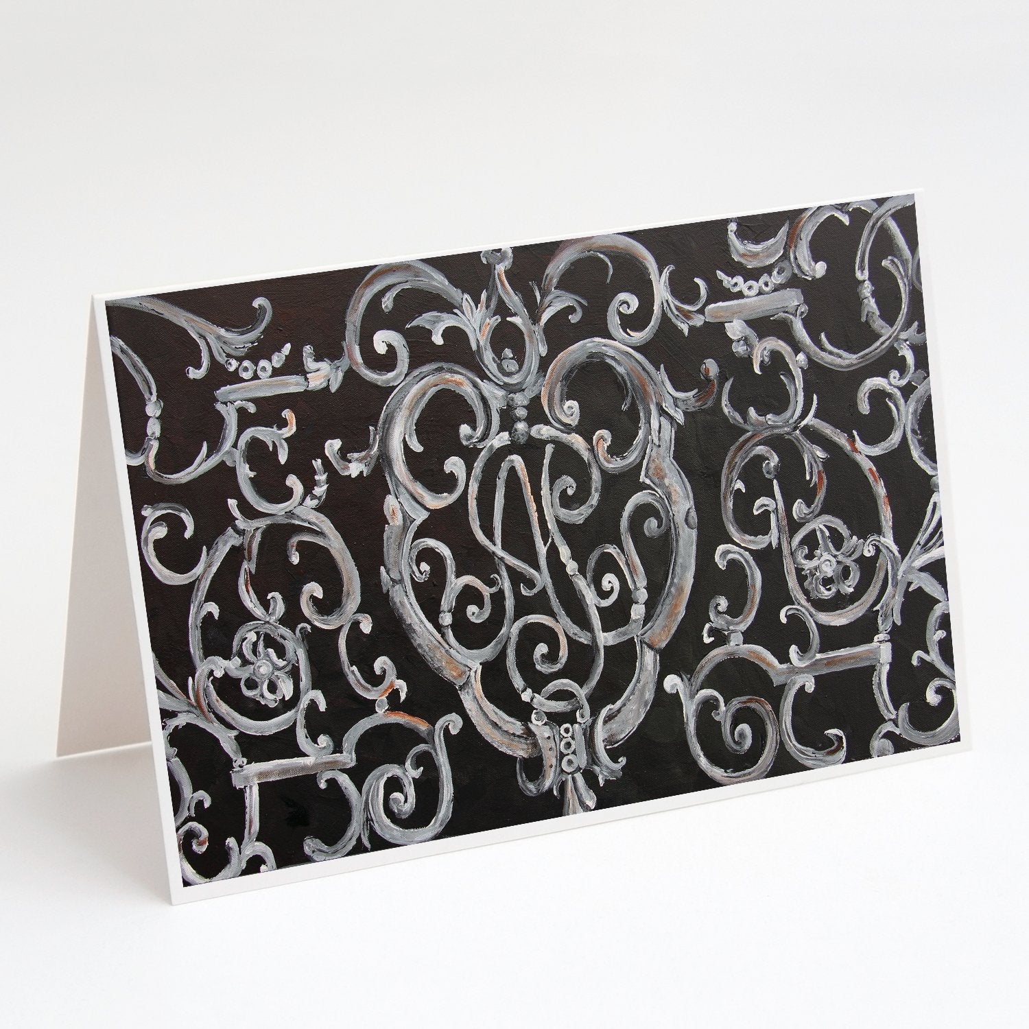 Ironwork Fence Greeting Cards Pack of 8 Blank Cards with Envelopes Whimsical A7 Size 5x7