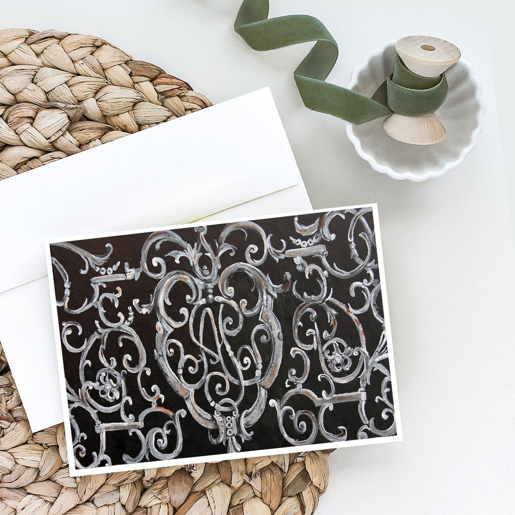 Ironwork Fence Greeting Cards Pack of 8 Blank Cards with Envelopes Whimsical A7 Size 5x7