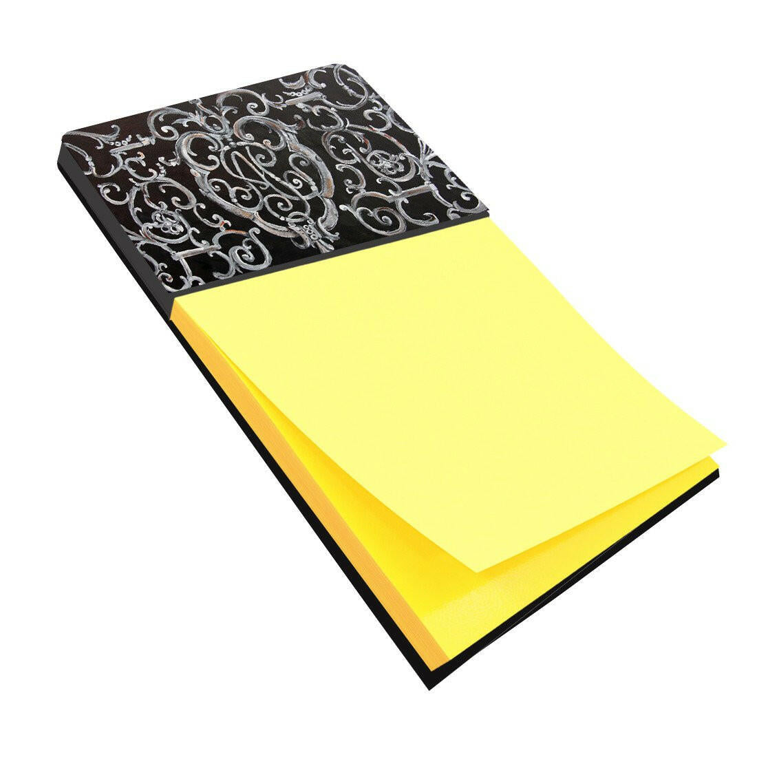 Ironwork Fence Watercolor Sticky Note Holder Refillable Dispenser Desk Accessory 3x3 Pad Gift