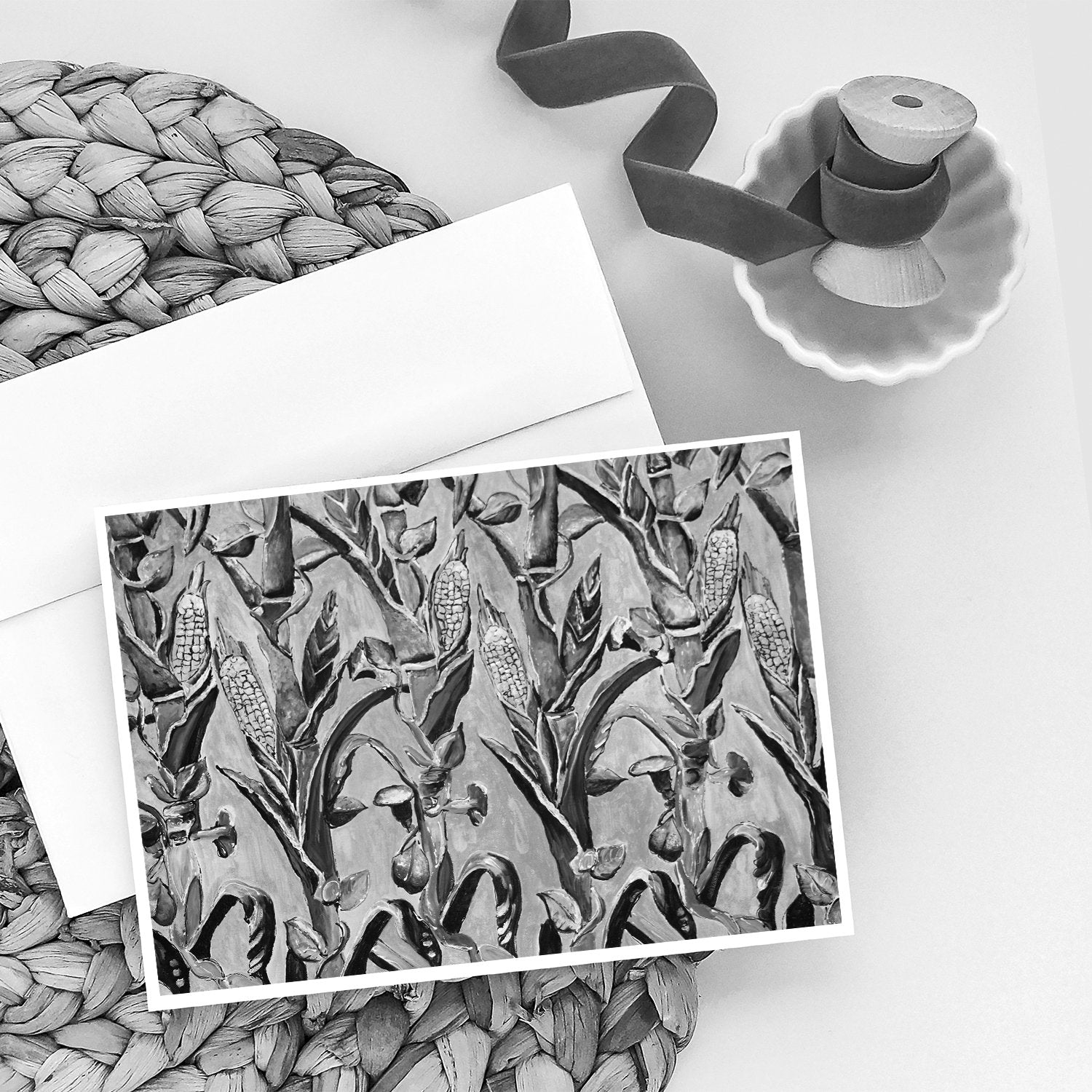 Corn Ironwork Fence Greeting Cards Pack of 8 Blank Cards with Envelopes Whimsical A7 Size 5x7