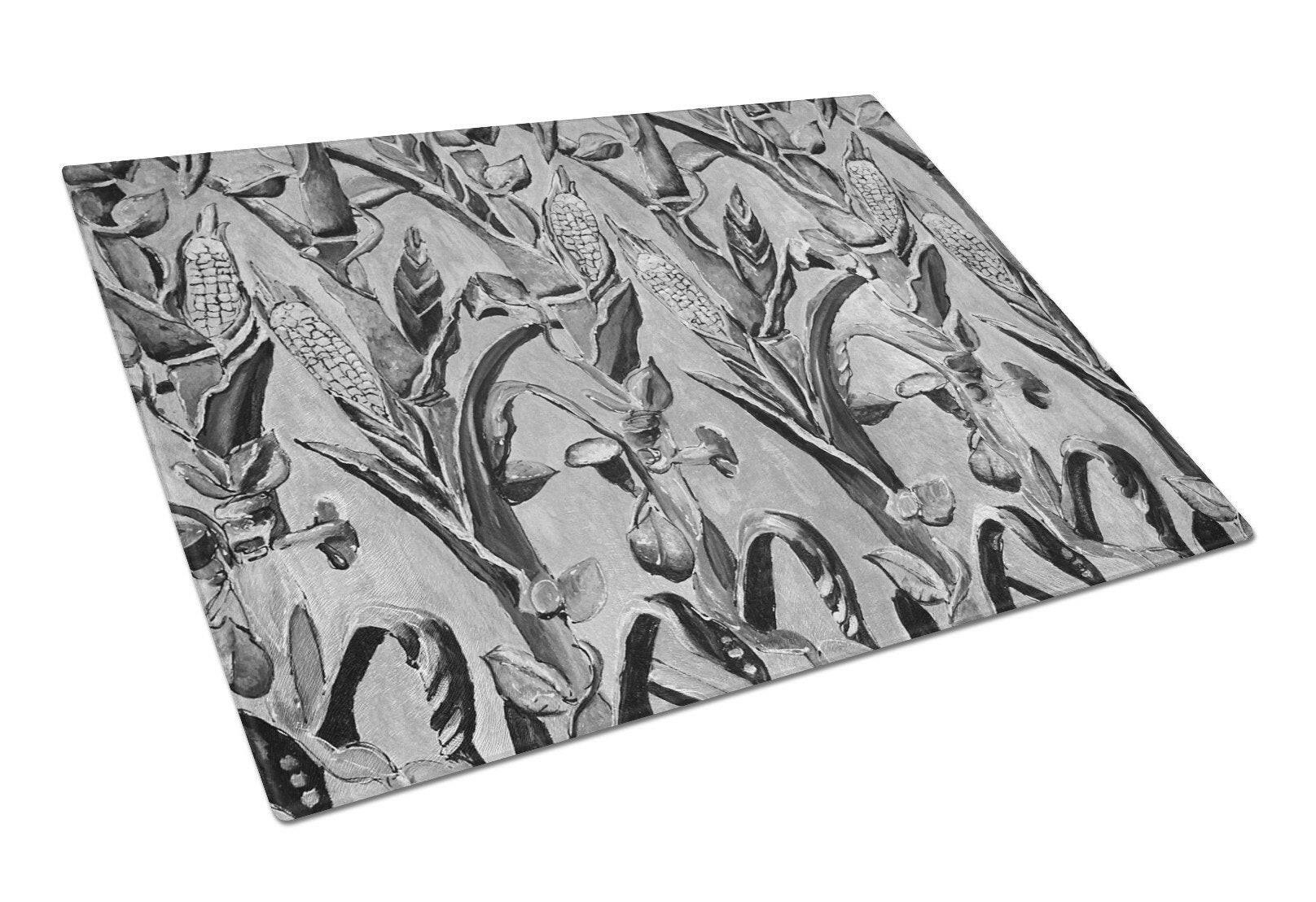 Corn Ironwork Fence Cutting Board Tempered Glass Kitchen Cutting Surface, Heat Resistant Chopping, Non-Slip Feet, Food Prep & Serving