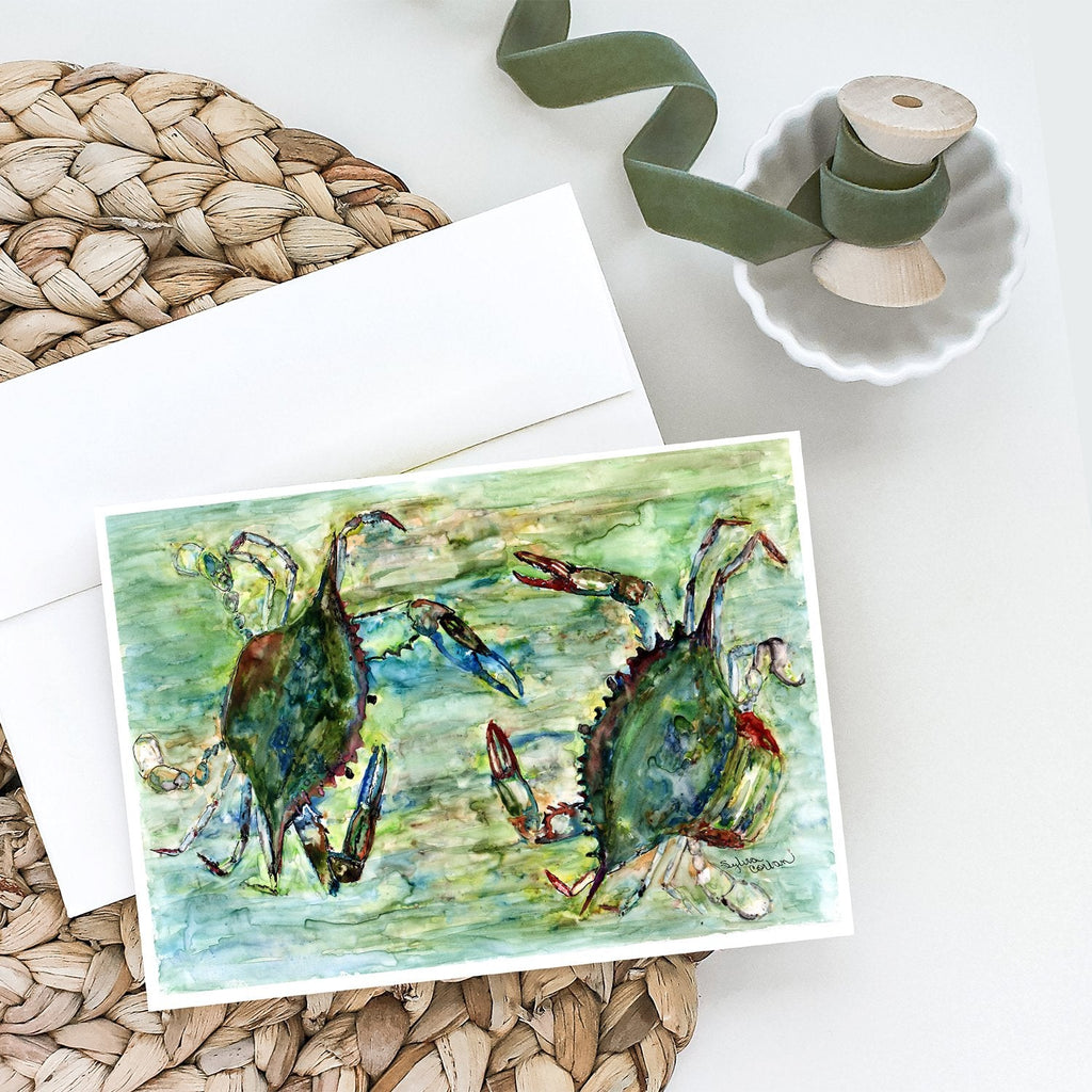 Blue Crab Standoff Greeting Cards Pack of 8 Blank Cards with Envelopes Whimsical A7 Size 5x7