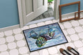 Loggerhead Turtle in a Dive Doormat Indoor Outdoor 24H X 36W Front Door Mat Rugs for Entryway, Non Slip Washable Low Pile,