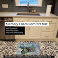 Loggerhead Turtle in a Dive Memory Foam Kitchen Mat Machine Washable Anti-Fatigue Cushion Comfort Bath or Kitchen Rug