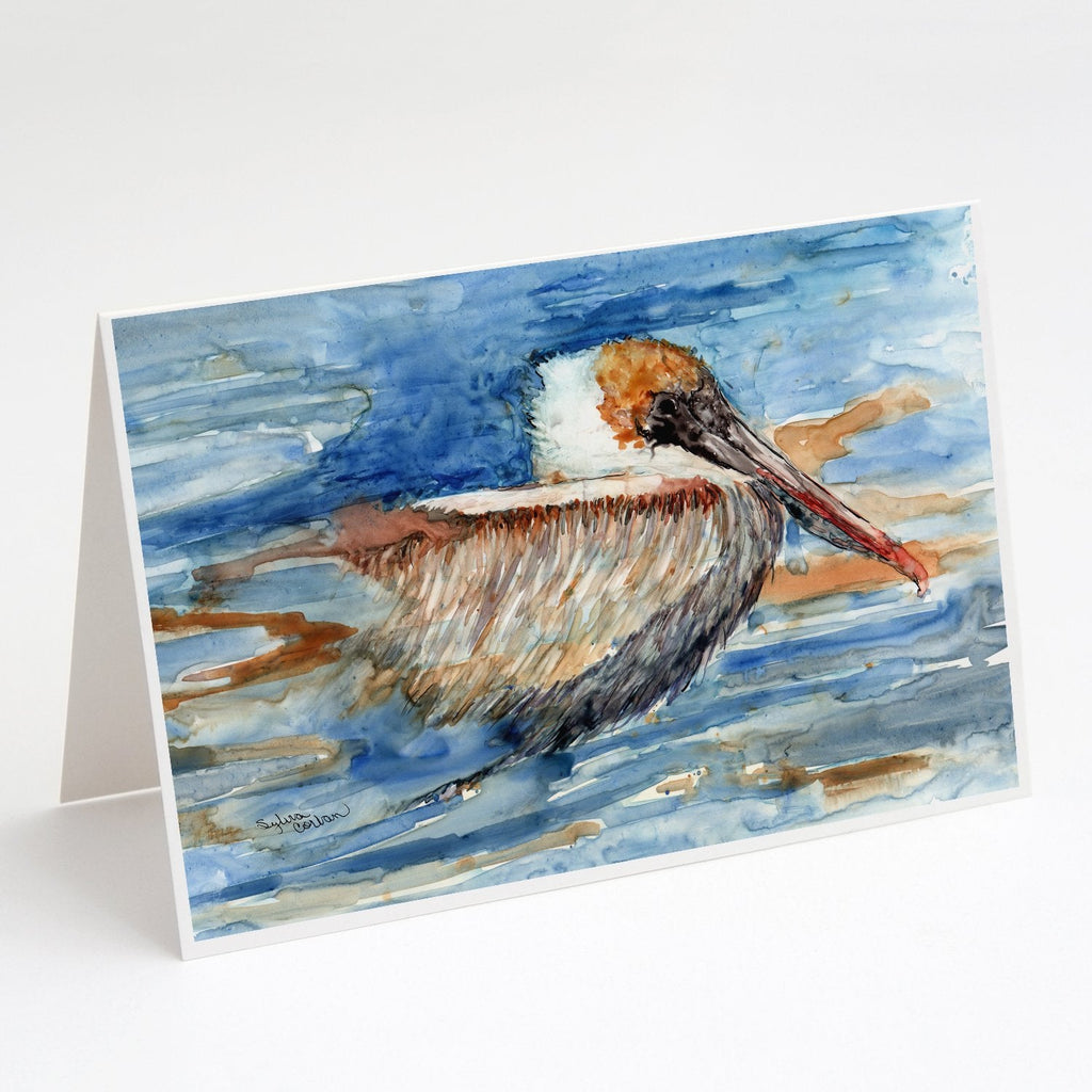 Pelican in the water Greeting Cards Pack of 8 Blank Cards with Envelopes Whimsical A7 Size 5x7