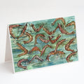 Catch of Shrimp Greeting Cards Pack of 8 Blank Cards with Envelopes Whimsical A7 Size 5x7
