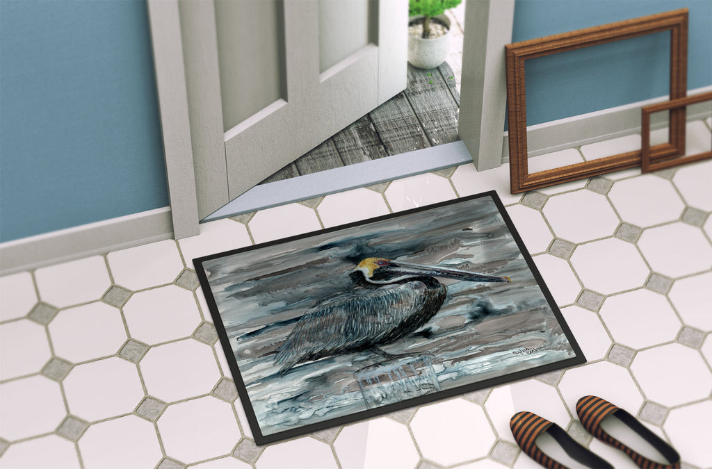 Pelican in Grey Doormat Indoor Outdoor 24H X 36W Front Door Mat Rugs for Entryway, Non Slip Washable Low Pile,