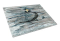 Pelican in Grey Cutting Board Tempered Glass Kitchen Cutting Surface, Heat Resistant Chopping, Non-Slip Feet, Food Prep & Serving