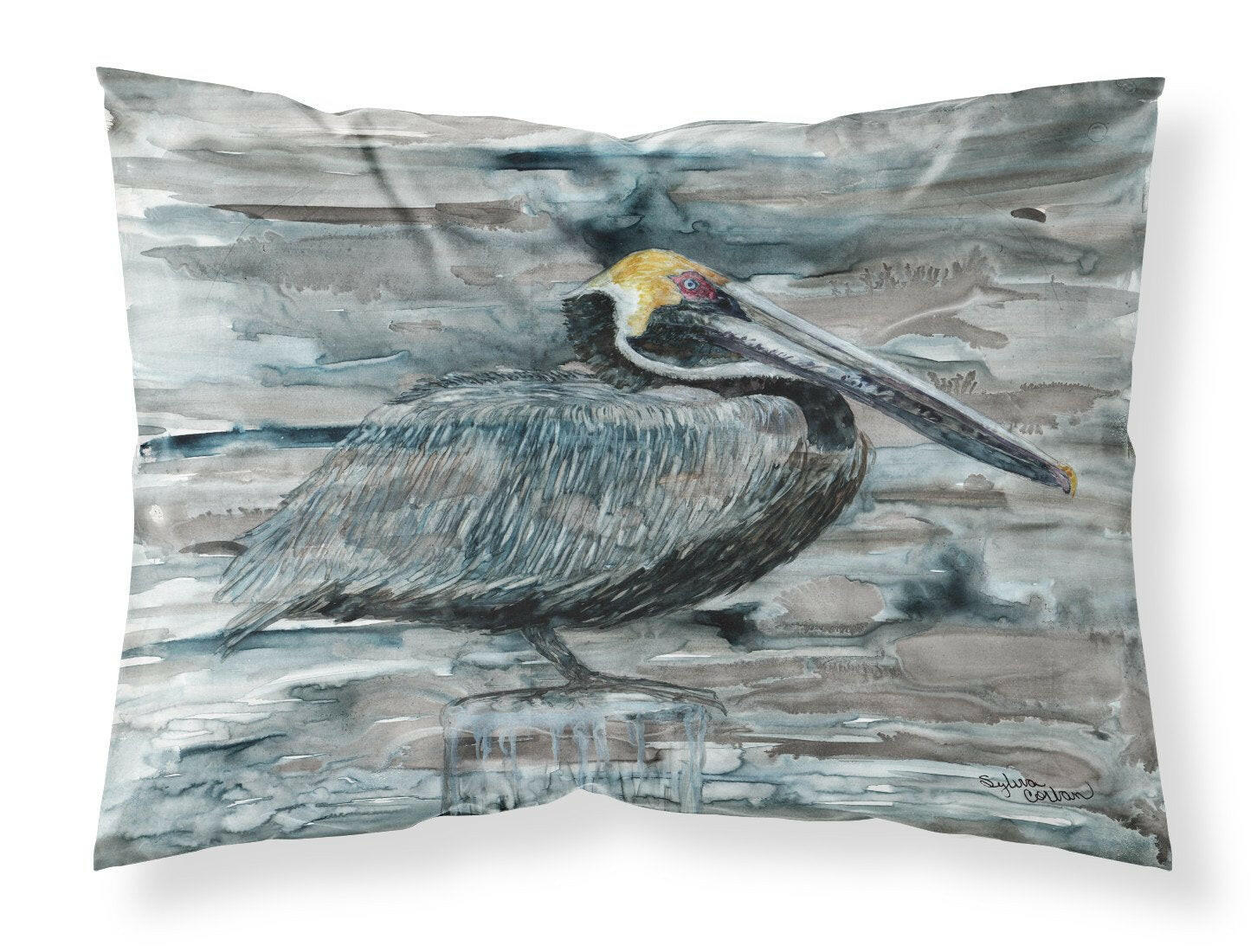 Pelican in Grey Standard Pillowcase Lightweight Super Soft Easy Care Decorative Artwork Pillowcase, Standard