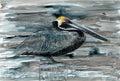Pelican in Grey Fabric Placemat Washable Placemat Dinner Table Decor No Ironing Linen Look