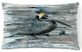 Pelican in Grey Decorative Throw Pillow 12x16 Indoor Outdoor Accent Cushion, Fabric Cover with Insert for Sofa, Bed, Porch & Living Room