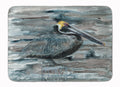Pelican in Grey Memory Foam Kitchen Mat Machine Washable Anti-Fatigue Cushion Comfort Bath or Kitchen Rug