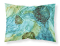 Abstract in Teal Flowers Standard Pillowcase Lightweight Super Soft Easy Care Decorative Artwork Pillowcase, Standard