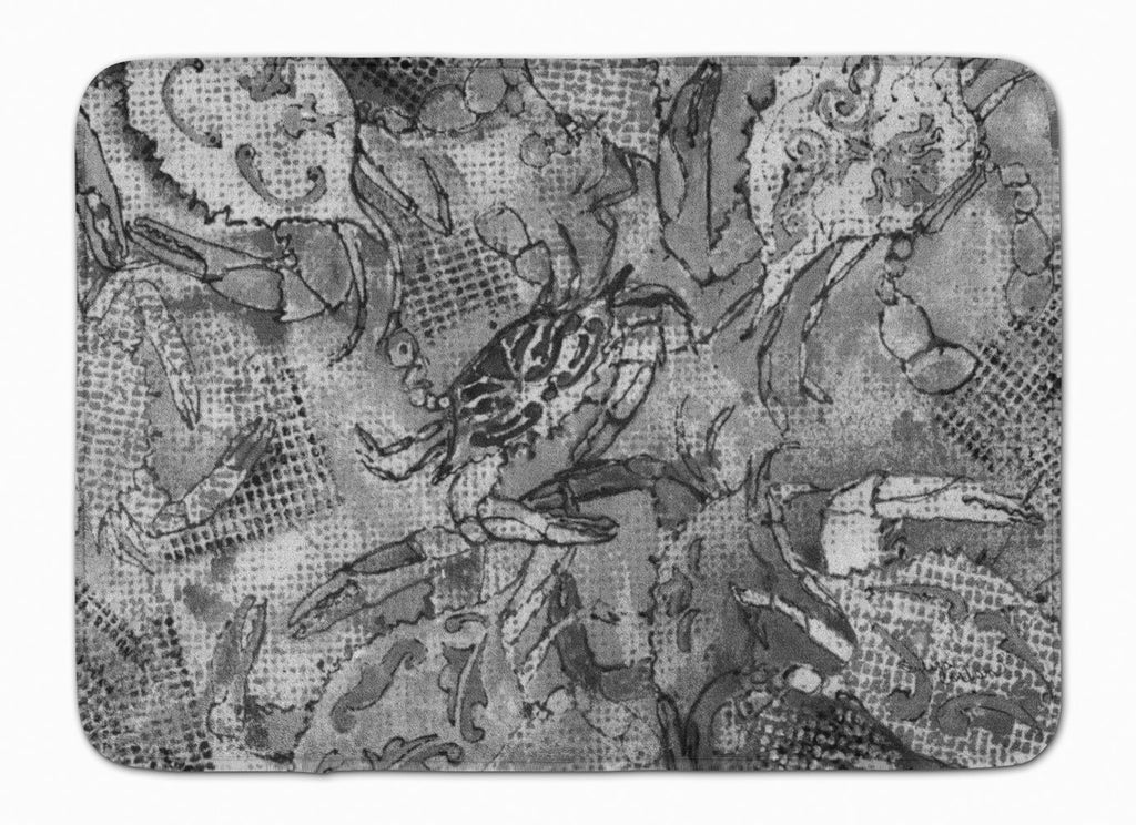Grey Canvas Abstract Crabs Memory Foam Kitchen Mat Machine Washable Anti-Fatigue Cushion Comfort Bath or Kitchen Rug