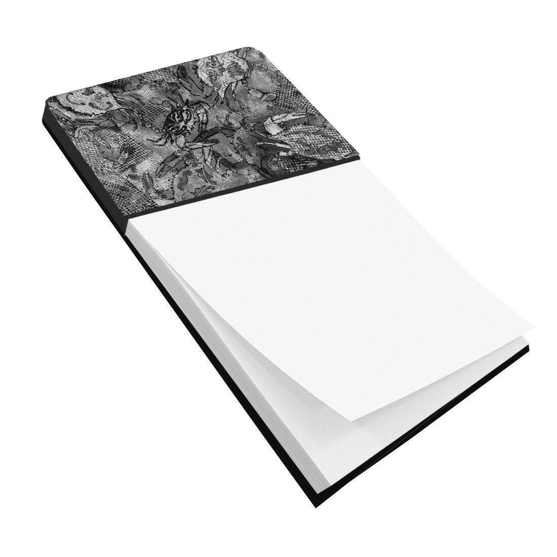 Grey Canvas Abstract Crabs Watercolor Sticky Note Holder Refillable Dispenser Desk Accessory 3x3 Pad Gift