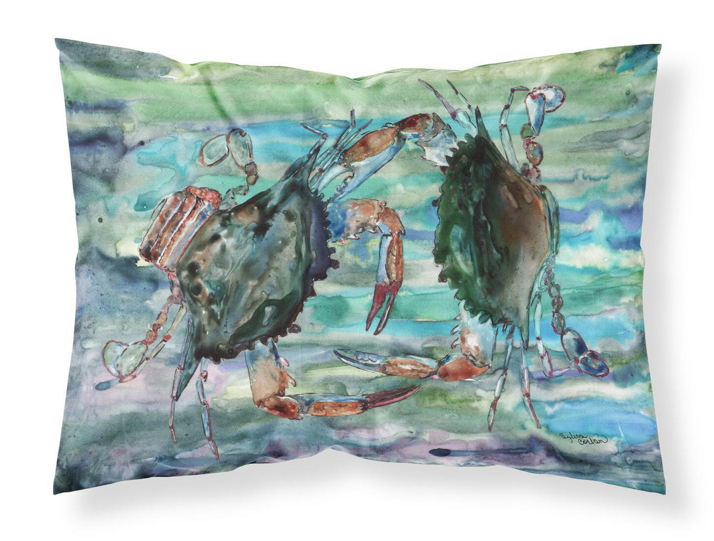 Watery Teal and Purple Crabs Standard Pillowcase Lightweight Super Soft Easy Care Decorative Artwork Pillowcase, Standard