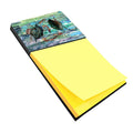 Watery Teal and Purple Crabs Watercolor Sticky Note Holder Refillable Dispenser Desk Accessory 3x3 Pad Gift