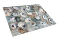 Bunch of Oysters Cutting Board Tempered Glass Kitchen Cutting Surface, Heat Resistant Chopping, Non-Slip Feet, Food Prep & Serving