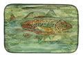 Abstract Red Fish Dish Drying Mat Absorbent Dish Drying Mat Pad for Kitchen Counter Dish Drainer Mat for Countertop, 14 x 21", Multicolor