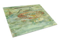 Abstract Red Fish Cutting Board Tempered Glass Kitchen Cutting Surface, Heat Resistant Chopping, Non-Slip Feet, Food Prep & Serving