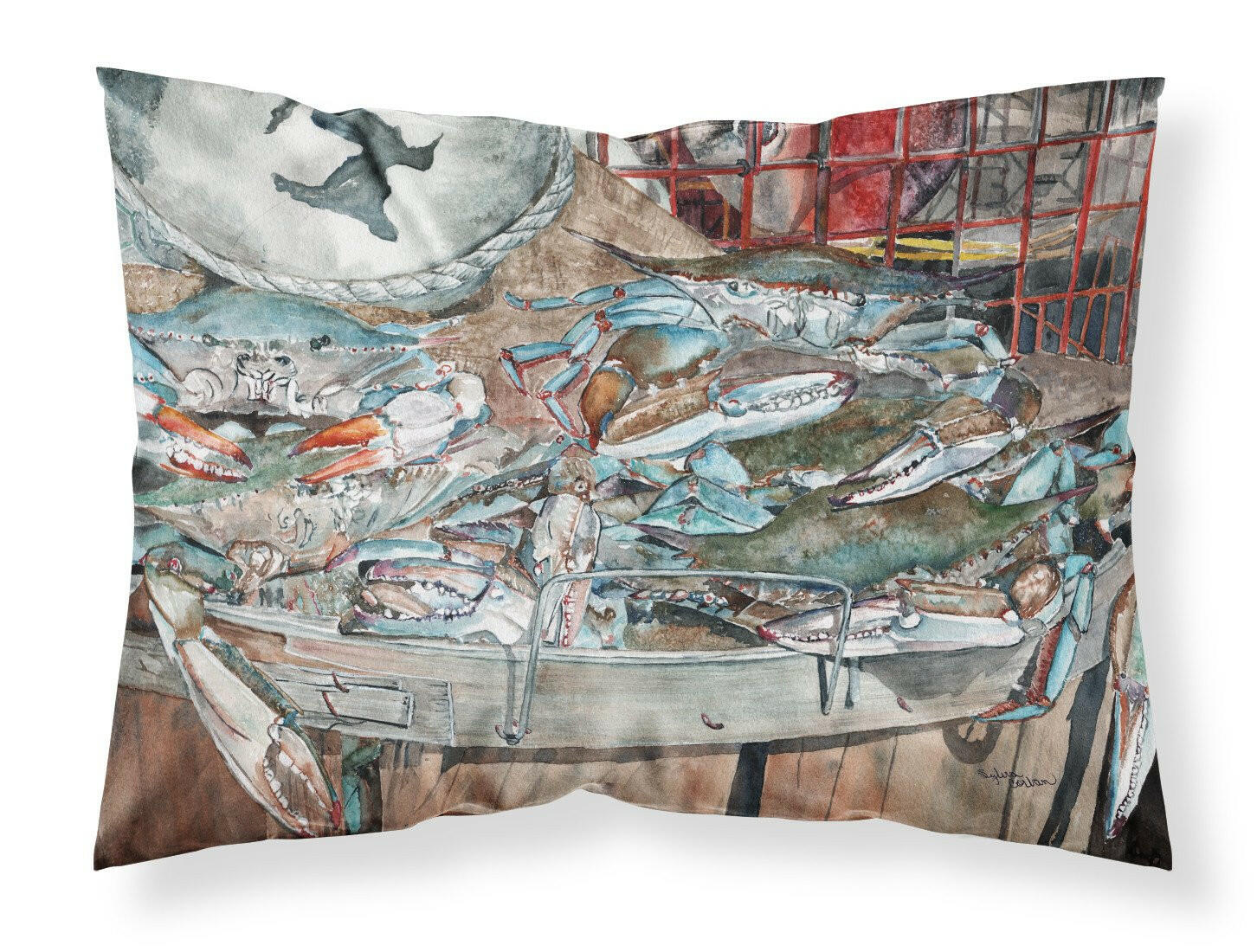 Basket Full of Blue Crabs Standard Pillowcase Lightweight Super Soft Easy Care Decorative Artwork Pillowcase, Standard