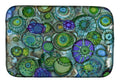 Abstract in Blues and Greens Dish Drying Mat Absorbent Dish Drying Mat Pad for Kitchen Counter Dish Drainer Mat for Countertop, 14 x 21", Multicolor