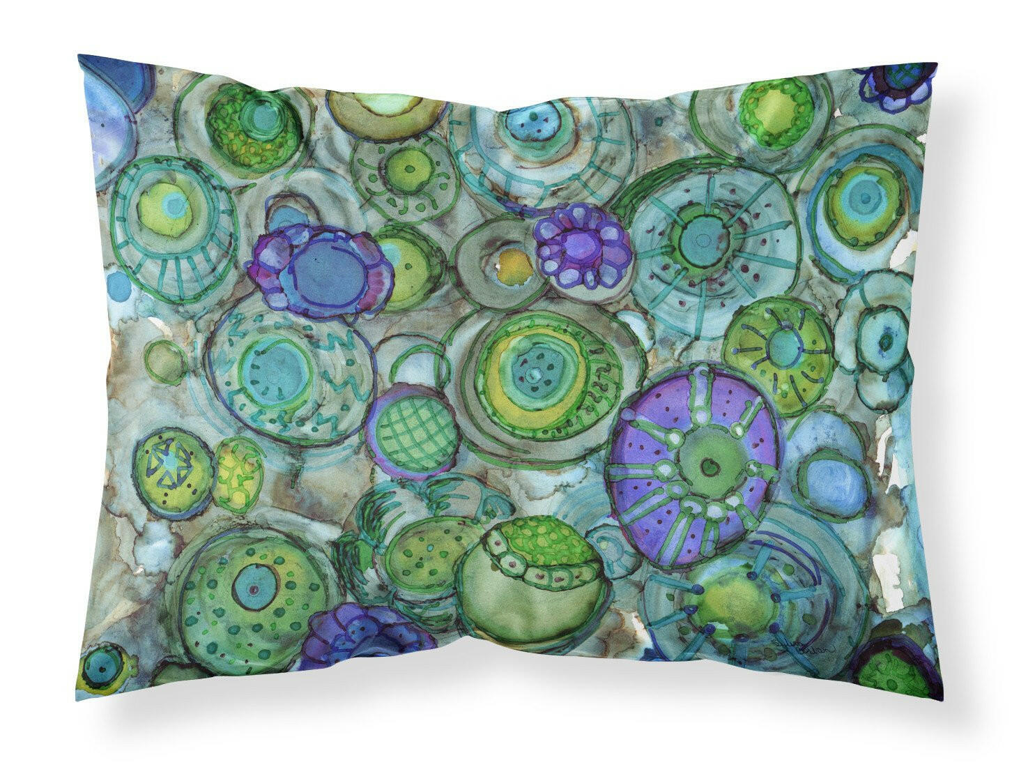 Abstract in Blues and Greens Standard Pillowcase Lightweight Super Soft Easy Care Decorative Artwork Pillowcase, Standard
