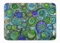 Abstract in Blues and Greens Memory Foam Kitchen Mat Machine Washable Anti-Fatigue Cushion Comfort Bath or Kitchen Rug