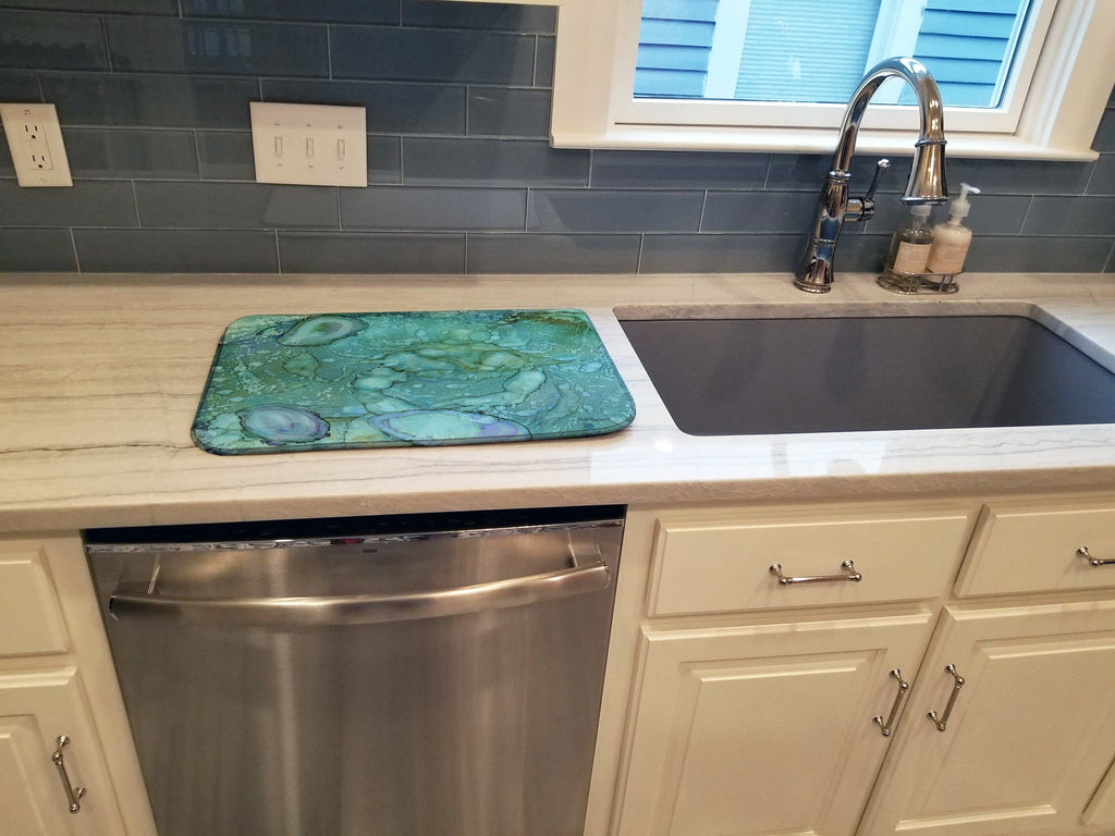 Abstract Crabs and Oysters Dish Drying Mat Absorbent Dish Drying Mat Pad for Kitchen Counter Dish Drainer Mat for Countertop, 14 x 21", Multicolor
