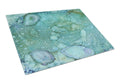 Abstract Crabs and Oysters Cutting Board Tempered Glass Kitchen Cutting Surface, Heat Resistant Chopping, Non-Slip Feet, Food Prep & Serving