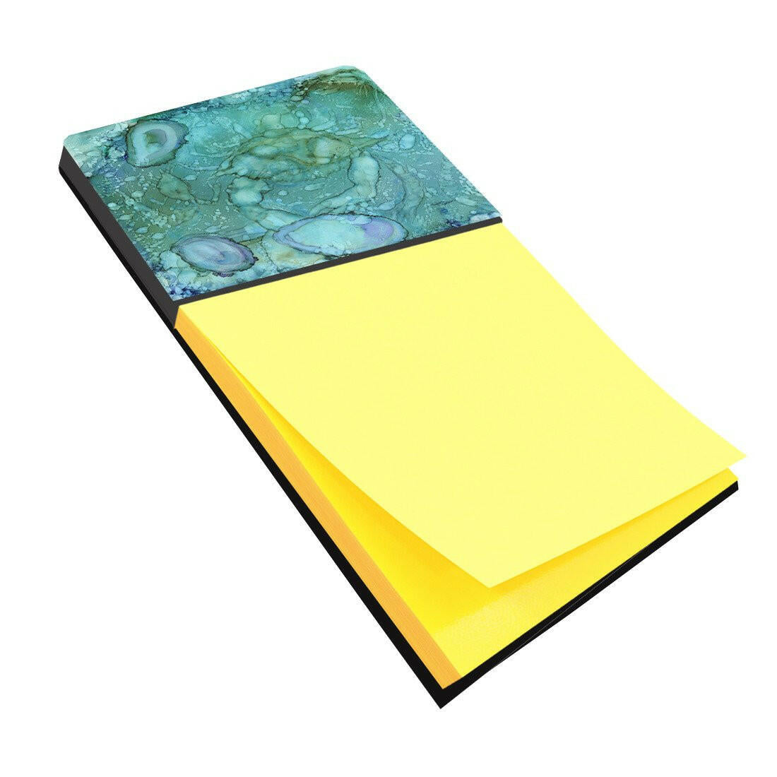 Abstract Crabs and Oysters Watercolor Sticky Note Holder Refillable Dispenser Desk Accessory 3x3 Pad Gift