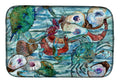 Watery Shrimp, Crabs and Oysters Dish Drying Mat Absorbent Dish Drying Mat Pad for Kitchen Counter Dish Drainer Mat for Countertop, 14 x 21", Multicolor