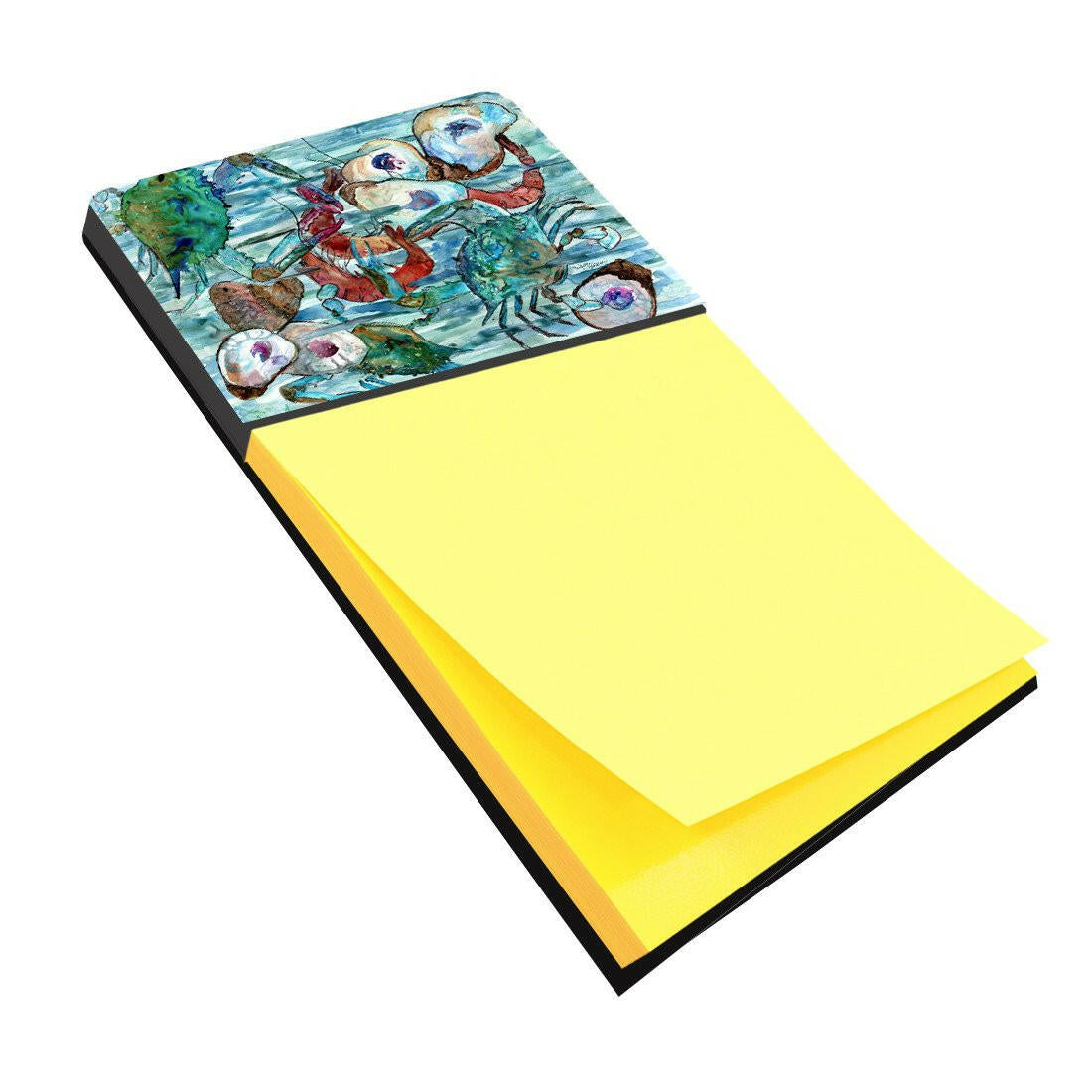 Watery Shrimp, Crabs and Oysters Watercolor Sticky Note Holder Refillable Dispenser Desk Accessory 3x3 Pad Gift