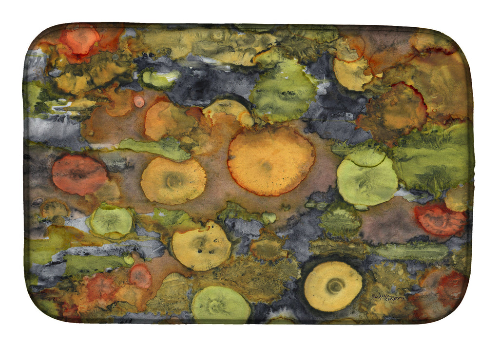 Abstract with Mother Earth Dish Drying Mat Absorbent Dish Drying Mat Pad for Kitchen Counter Dish Drainer Mat for Countertop, 14 x 21", Multicolor