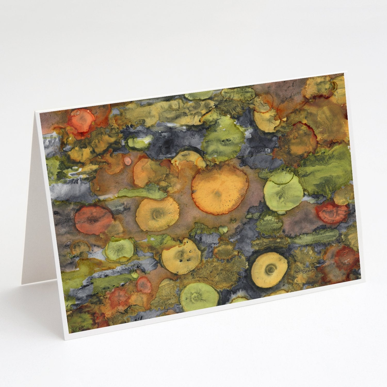 Abstract with Mother Earth Greeting Cards Pack of 8 Blank Cards with Envelopes Whimsical A7 Size 5x7