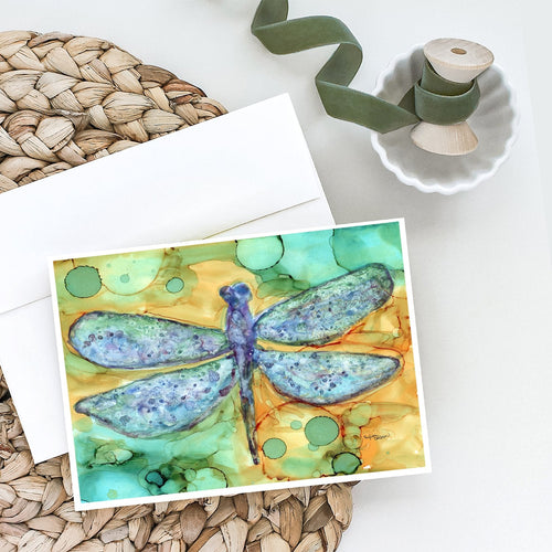 Abstract Dragonfly Greeting Cards Pack of 8 Blank Cards with Envelopes Whimsical A7 Size 5x7