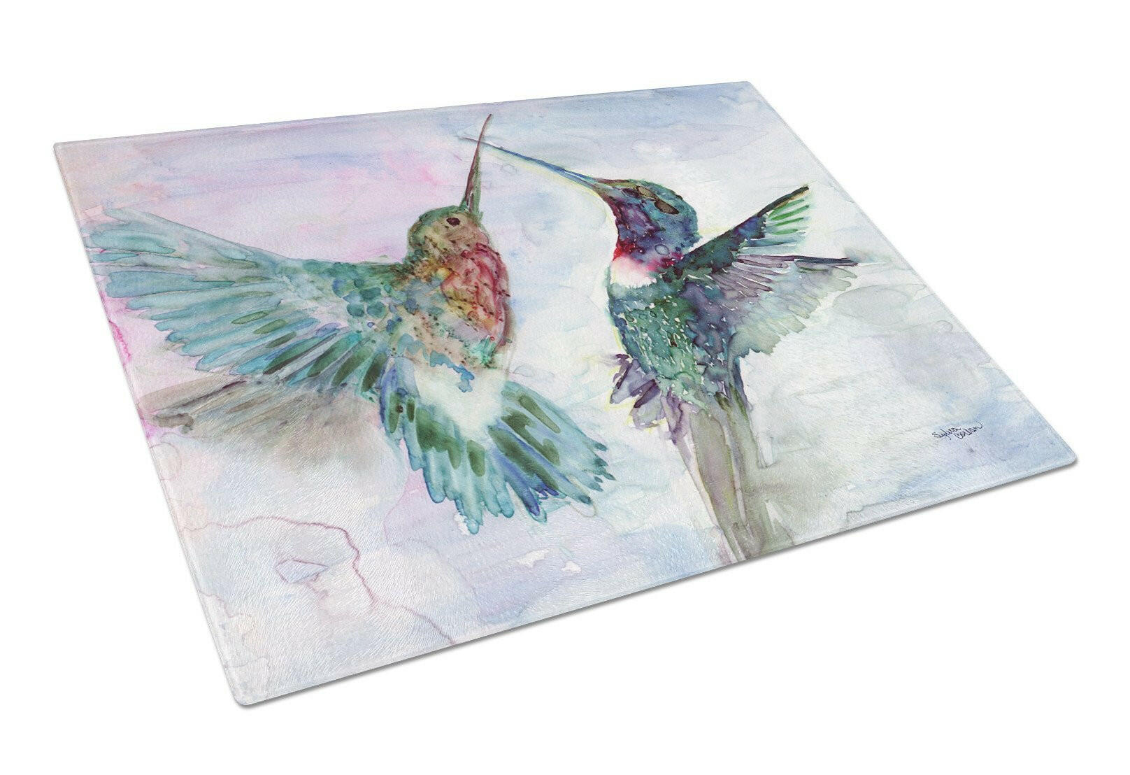 Hummingbird Combat Cutting Board Tempered Glass Kitchen Cutting Surface, Heat Resistant Chopping, Non-Slip Feet, Food Prep & Serving