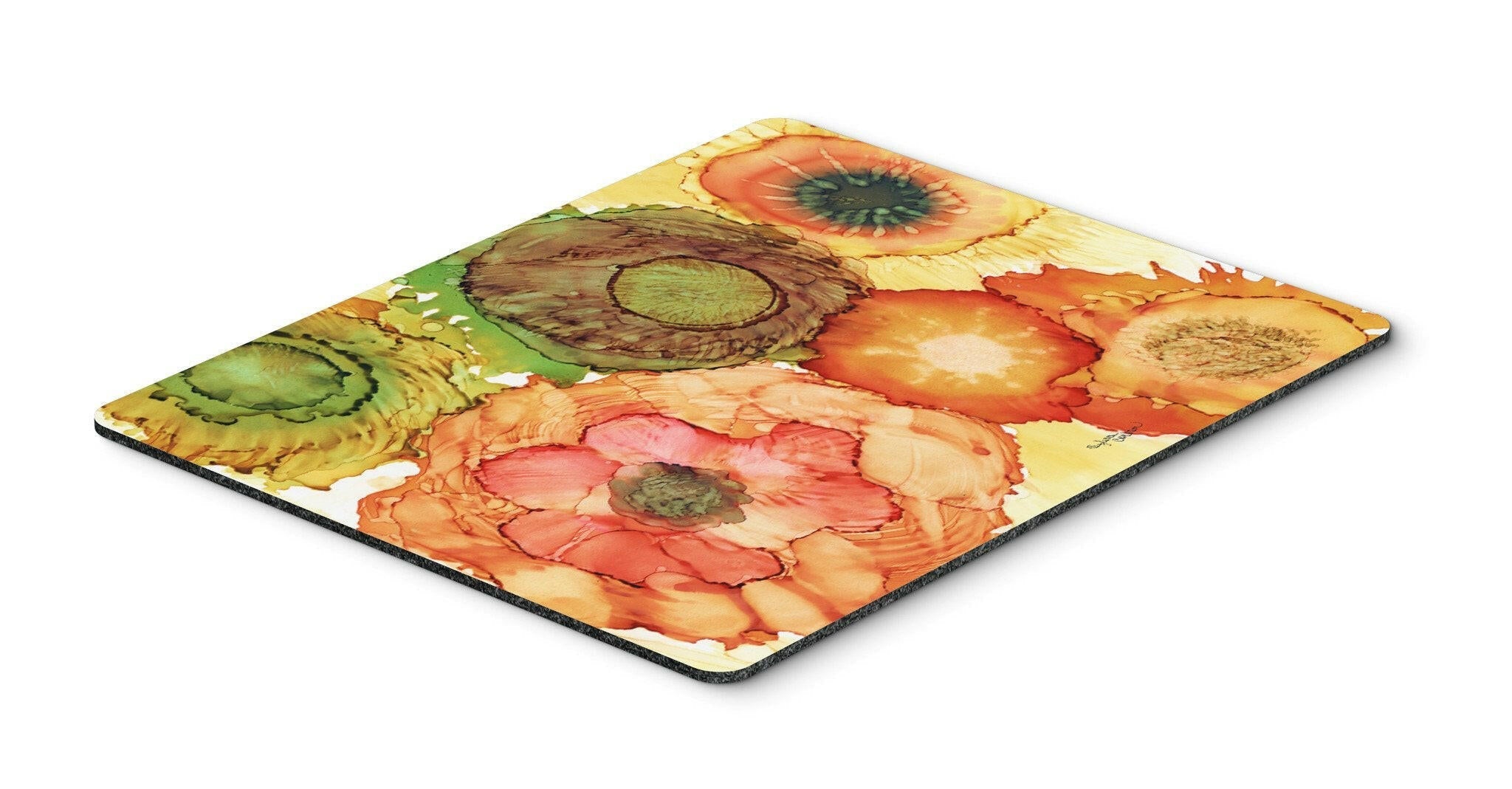 Abstract Flowers Blossoms Mouse Pad, Heat Resistant Trivet Hot Pad , Non Slip Rubber Desk Mat, Kitchen Counter Protector, Home Office Decor Gift